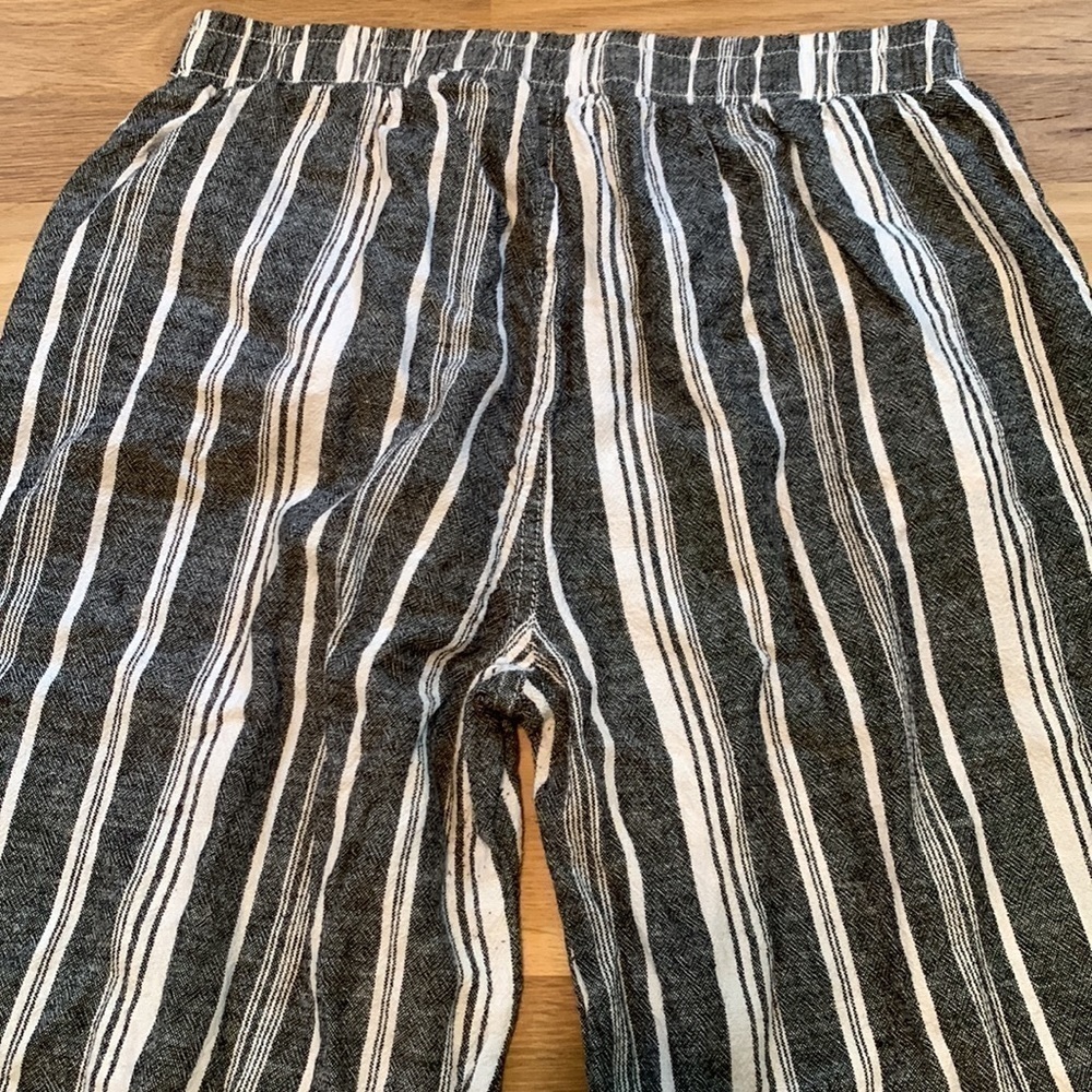 Briggs Linen Blend Elastic Waist Wide Leg Stripped Pants Blue & White Women’s L - Picture 16 of 16